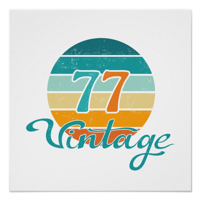 Póster Retro Sunset 77 Vintage Distressed (Frente)