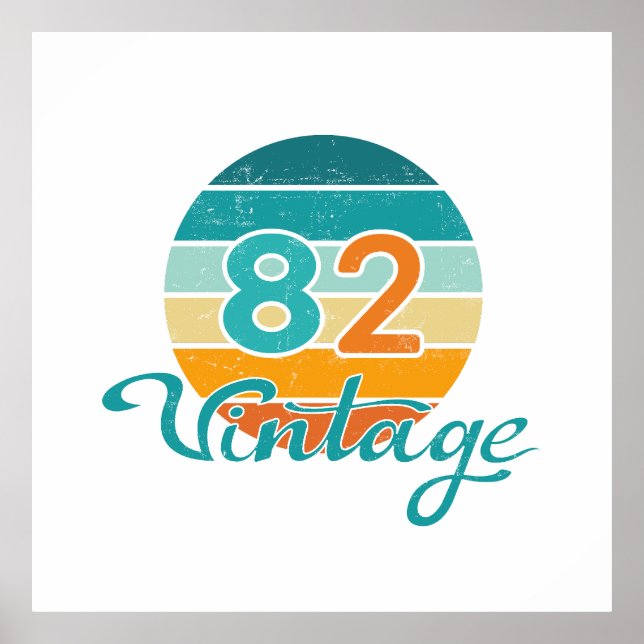 Poster Retro Sunset 82 Vintage Distressed (Frente)