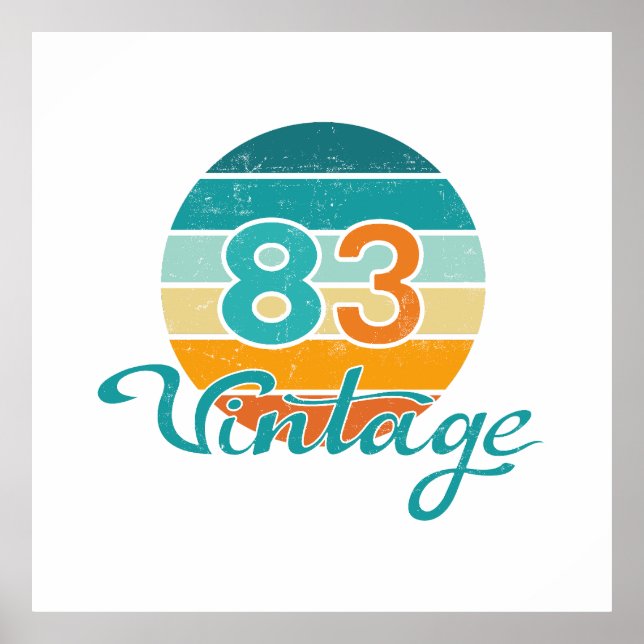 Poster Retro Sunset 83 Vintage Distressed (Frente)