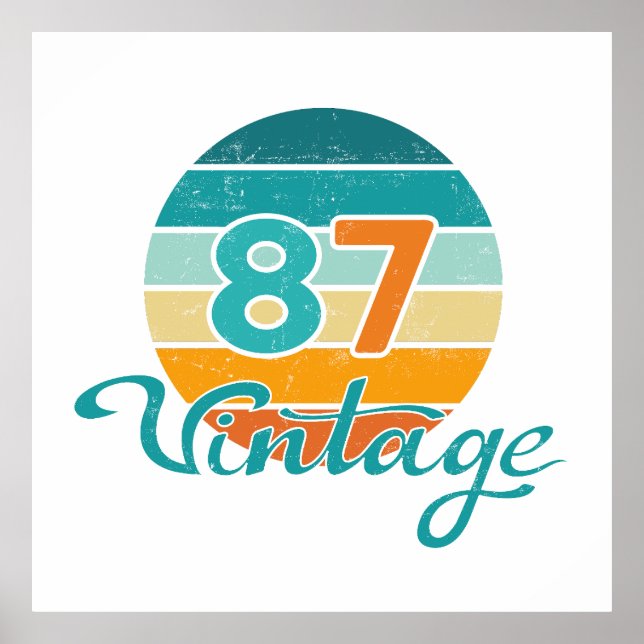 Poster Retro Sunset 87 Vintage Distressed (Frente)