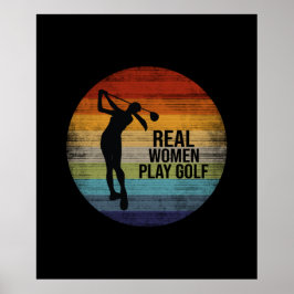 Poster Retro Sunset Real Women Joga Golfe