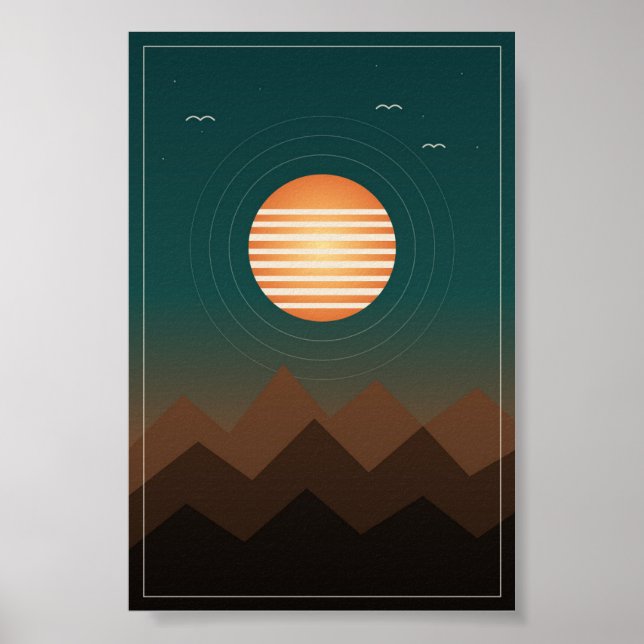 Poster Retro Sunset Ridge (Frente)