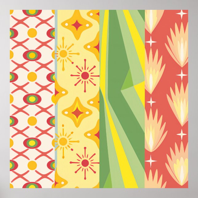 Poster Retro Sunshine Patterns – Bold Colorful  (Frente)