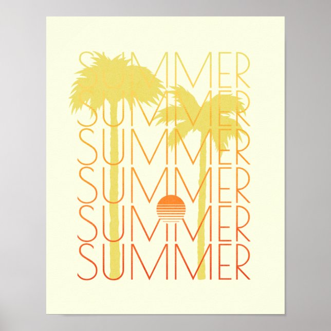 Poster Retro-Synthwave 80s Surf (Frente)