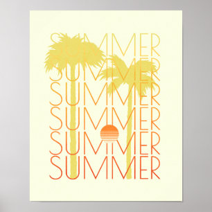 Poster Retro-Synthwave Anos 80 Surf