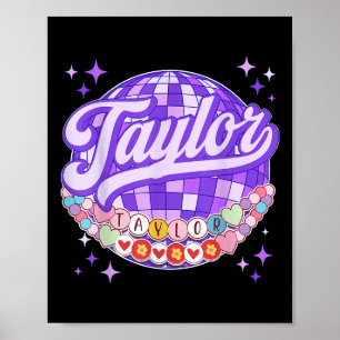 Poster Retro Taylor First Name Personalizado Friendship B