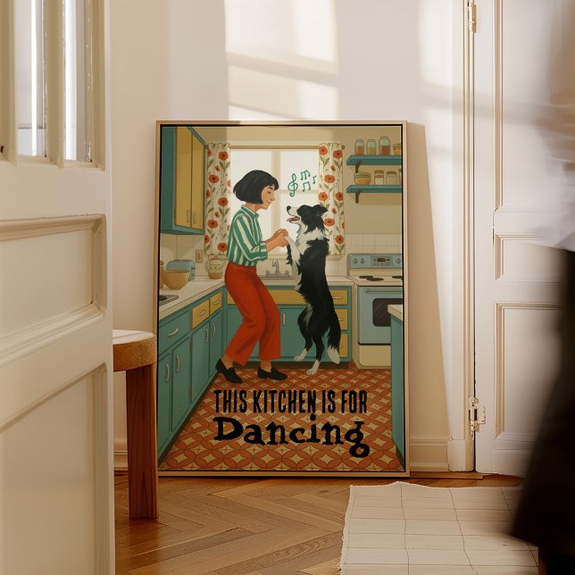 Poster Retro This Kitchen is for Dancing (Criador carregado)