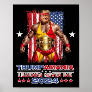 Poster Retro Trump Funny Luta Meme Trumpamania 2024