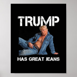 Poster Retro Trump Tem Ótimas Jeans Meme Vintage 