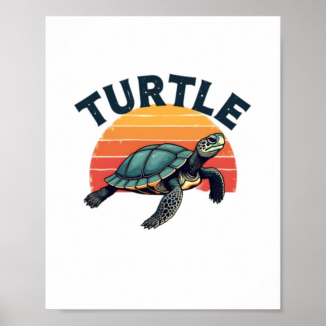 Poster Retro Turtle T-Shirt (Frente)