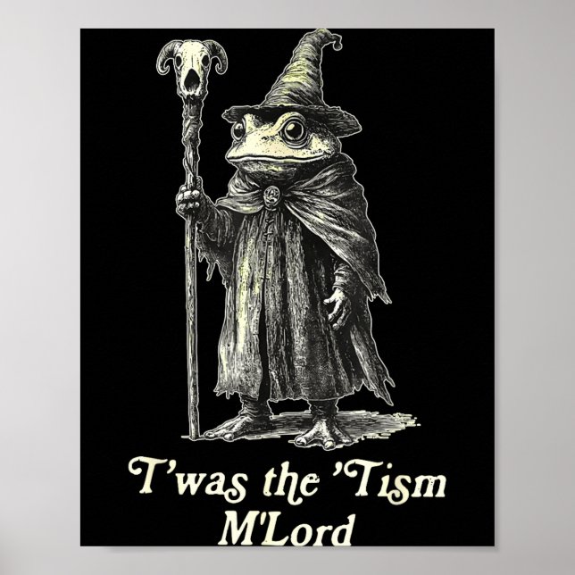 Poster Retro T'was The tism M'lord Funny Witch Frog Graph (Frente)