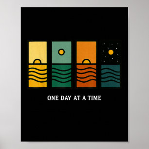 Poster Retro Um Dia De Cada Vez Cota Motivativa