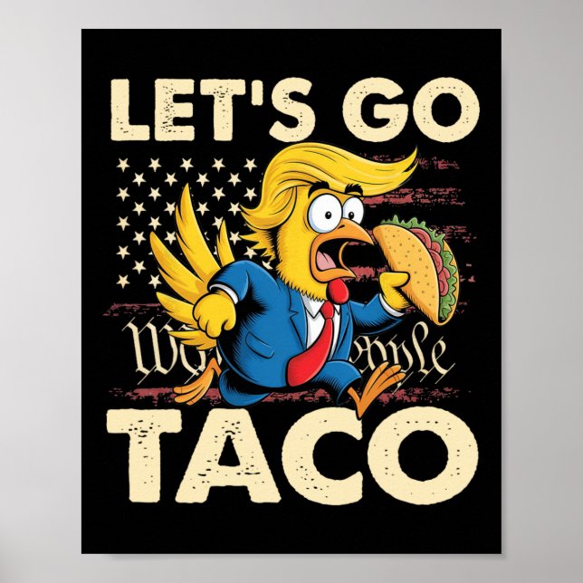 Poster Retro Vamos Ir Taco Funny Vamos Ir Taco Para Homen (Frente)