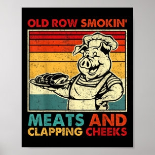 Poster Retro Velha Fileira Fumando Carnes E Bofetadas Boc