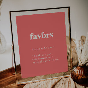 Poster Retro Verão Favores De Casamento Rosa Quente