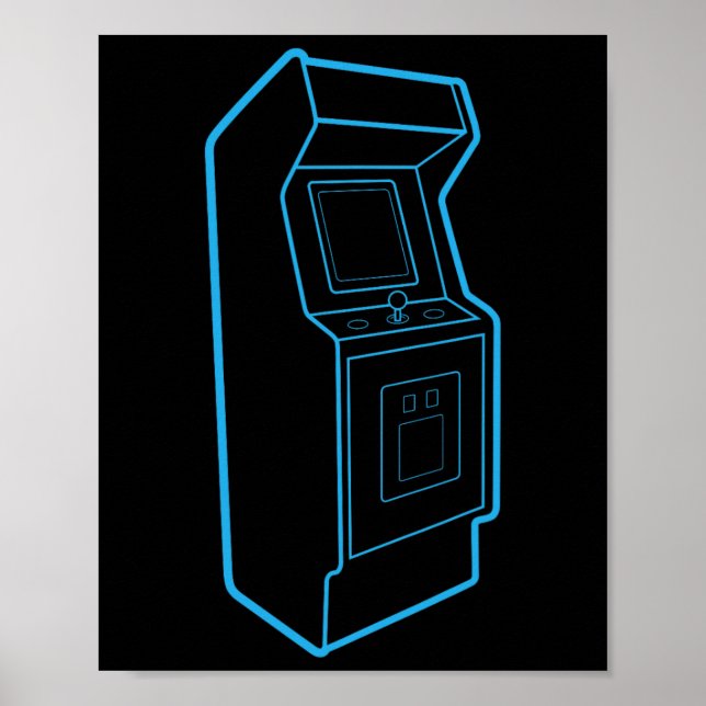 Poster Retro Video Game Arcade Cabinet  (Frente)