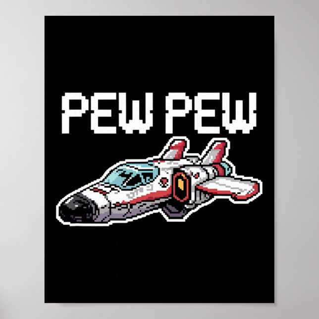 Poster Retro Video Game Ship Arcade Funny Nostalgia Gamer (Frente)