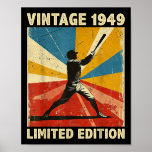 Poster Retro Vintage 1949 Baseball Lover Limited Edition