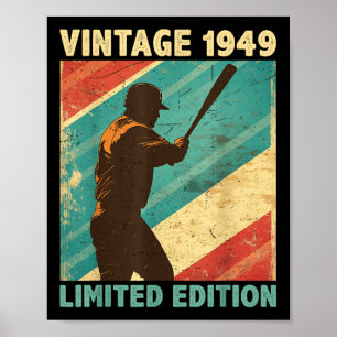 Poster Retro Vintage 1949 Baseball Lover Limited Edition