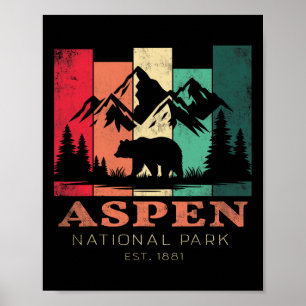 Poster Retro Vintage Aspen Colorado Souvenir Kids Caminha