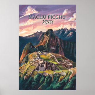 Poster Retro Vintage Machu Picchu Peru V- 01