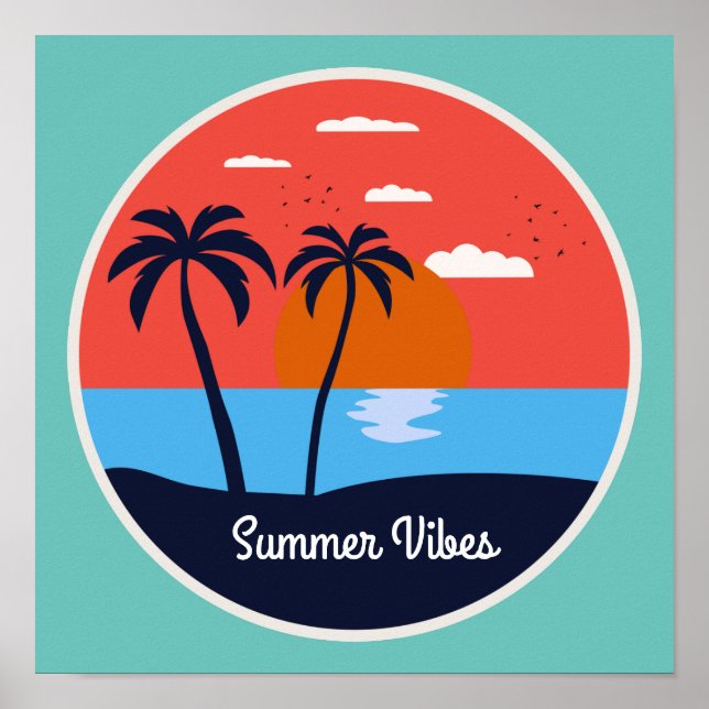 Poster Retro Vintage Summer Vibes (Frente)