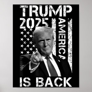Poster Retro Vintage Trump América Está de Volta 2025 Ban