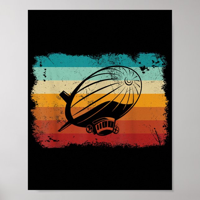 Poster Retro Vintage Zeppelin Dirigible Airship Zepplin L (Frente)
