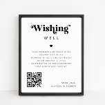 Poster Retro Wishing well Honeymoon Fund Sinal de Casamen<br><div class="desc">Este poster legal faria um excelente adicional aos seus suprimentos de casamento! Adicione facilmente seus próprios detalhes clicando na opção "personalizar".</div>