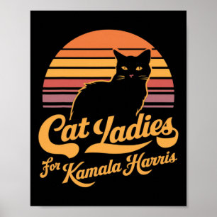 Poster Retro Womens Kamala Harris Lady Cat