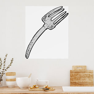 Poster Retrócultaria Rustic Vintage Fork