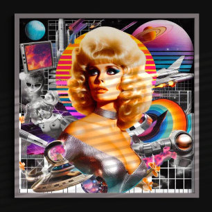 Poster Retrofuturista Sci-Fi Mulher