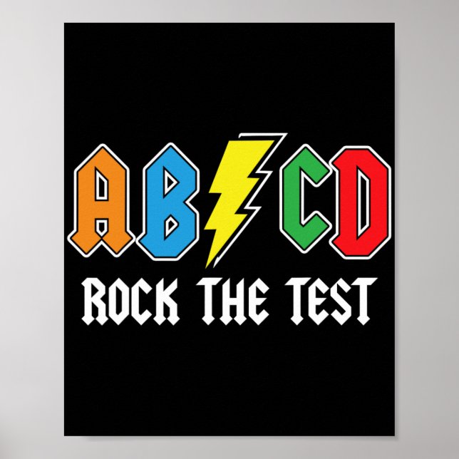 Poster Retron Abcd Rock The Test Day Enny School (Frente)