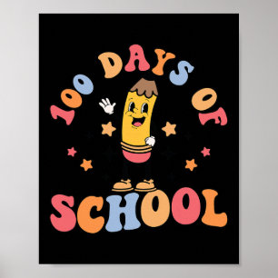 Poster Retros 100 Dias De Professores Estudantes 100º D