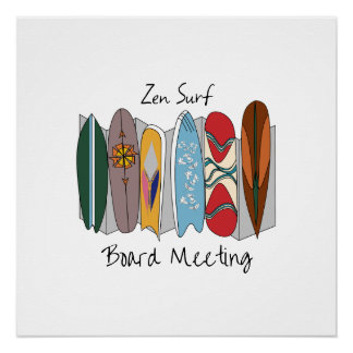 Póster Reunião da Prancha de Surf Zen