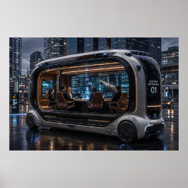 Poster Reunião Executiva Futurista – Sala de Reuniões Móv