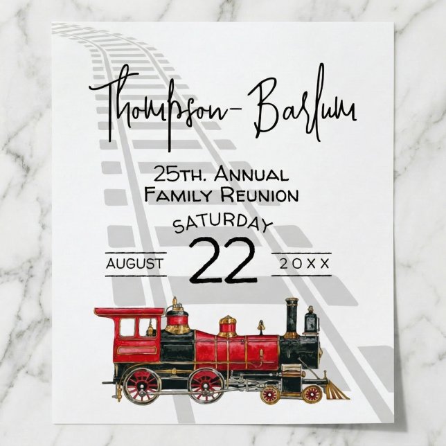 Póster Reunião Familiar Comboio Vermelho (Family Reunion Red Train Poster)