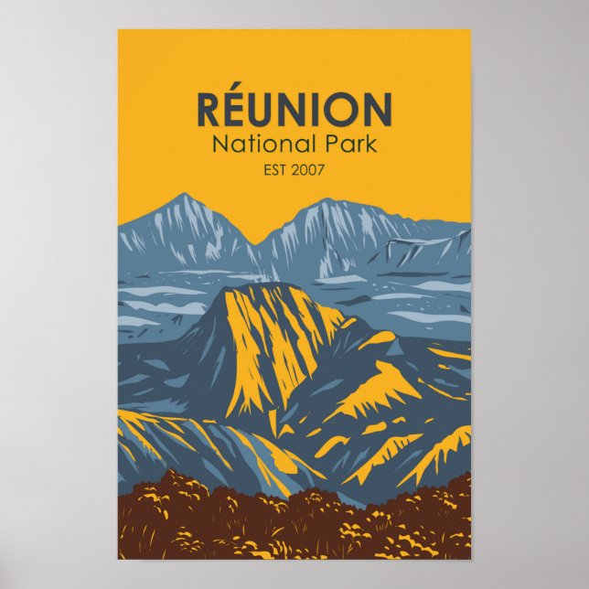 Poster Reunion National Park Vintage (Frente)