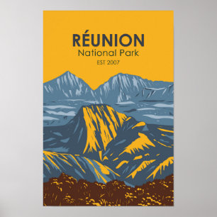 Poster Reunion National Park Vintage
