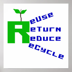 Póster Reuse Return Reduza as camisas e presentes do Reci