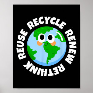 Poster Reutilização de reciclares Renovar Repensar Crise