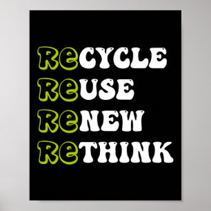 Poster Reutilização De reciclares Renovar Repensar Para R