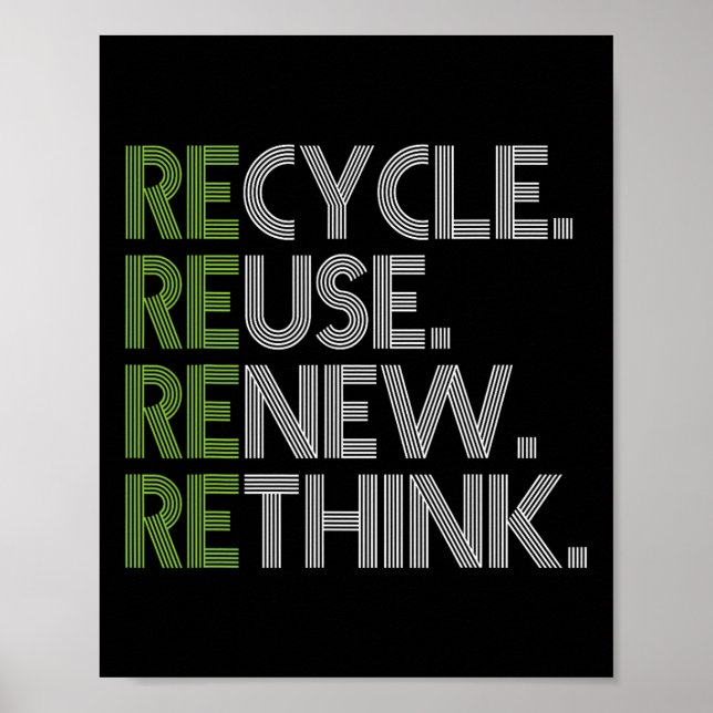 Poster Reutilização do reciclar Renovar Repensar Crise Am (Frente)