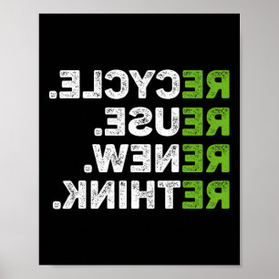 Poster Reutilização do reciclar Renovar Repensar o Ambien