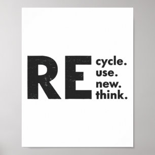 Poster Reutilização do reciclar Renovar Repensar o Ambien