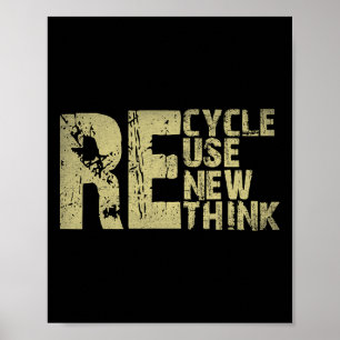 Poster Reutilização do reciclar Renovar Repensar o Ambien