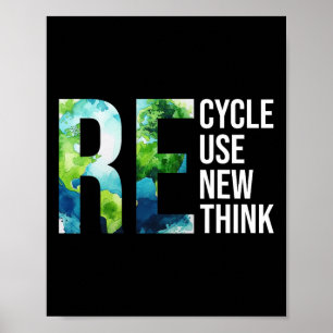 Poster Reutilização do reciclar Renovar Repensar o Ambien