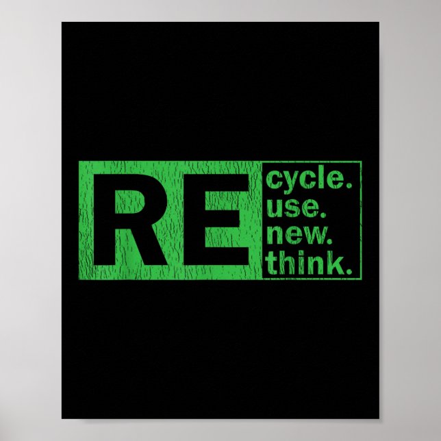 Poster Reutilização do reciclar Renovar Repensar Proteção (Frente)