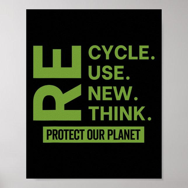 Poster Reutilizar o reciclar Renovar Repensar Proteja a N (Frente)
