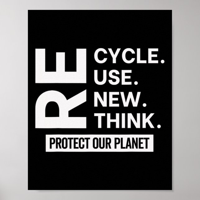 Poster Reutilizar o reciclar Renovar Repensar Proteja a N (Frente)
